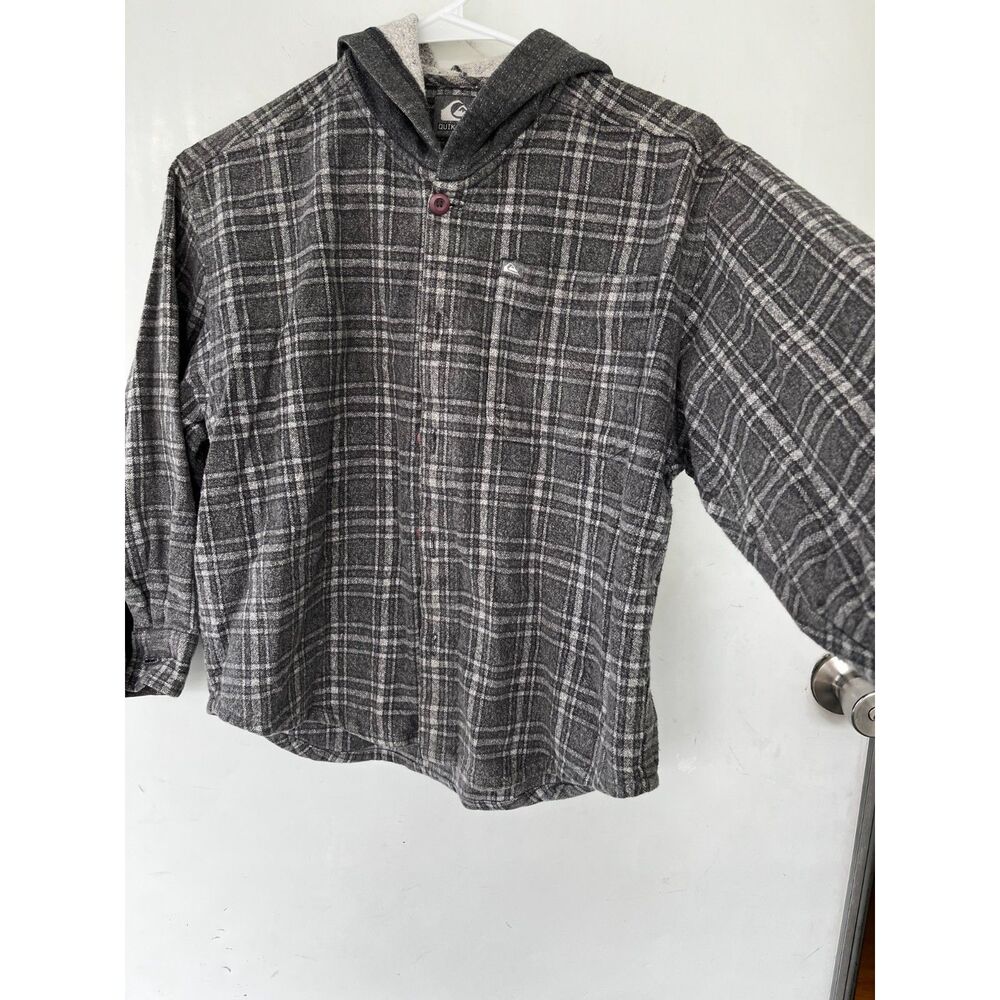 90s y2k fall flannel shirt with hood size small cholo chicano style cali baja